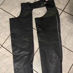 Men's Black Leather Chaps